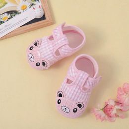 First Walkers Born Baby Girls Cartoon Prewalker Shoes Solid Cute Print Soft Sole Hook Loop Non Slip Comfortable Sandals Infant Boys