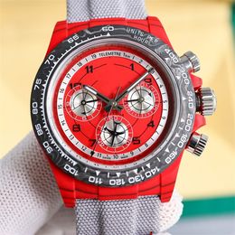 TW montre de luxe mens watches high quality 40X12.4mm 4801 chronograph mechanical movement Carbon fiber glow-in-the-dark shell luxury watch Wristwatches Relojes