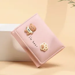 Wallets For Women Short Trifold PU Leather Small Purse Wallet Girls Money Bag Coin Purses