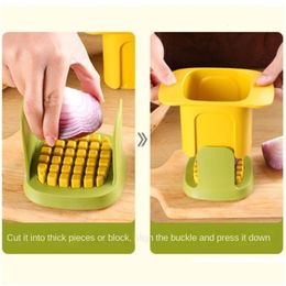 Fruit Vegetable Tools Mtifunctional Chopper French Fries Cutter Household Hand Pressure Onion Dicer Cucumber Potato Slicer Kitchen Dro Dhaq0
