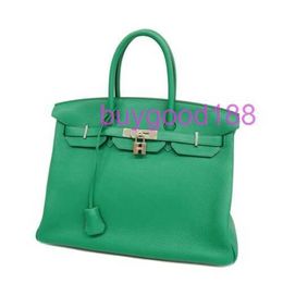 10A Biridkkin Designer Delicate Luxury Women's Social Travel Durable and Good Looking Handbag Shoulder Bag 35 Green Leather Handbag Authentic