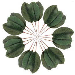 Decorative Flowers 30 Pcs Artificial Magnolia Leaves Leaf Decor Flower Vases Fake Plant Green Faux Silk Cloth Fabric Garland