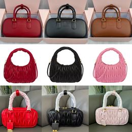 Fashion Matelasse designer mini handbag shoulder bag for women Bowling Bag women evening bag pleated wallet makeup handbag banquet Tote with box and fast delivery