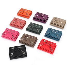 Wallets Royal Bagger Genuine Cow Leather Short Wallet Women Small Motorcycle Fashion Coin Purse Tri-fold Card Holder For LadiesWallets 226v