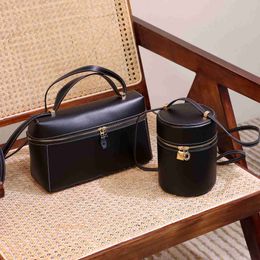 Lare Bag Lunch Box Bag Women Low profile design lunch box bag water bucket genuine leather wealth bag small square bag cowhide one shoulder crossbody handbag womens ba