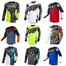 IQXU Men's T-shirts New Top Mens Downhill Jerseys Smart Fox Mountain Bike Mtb Shirts Offroad Dh Motorcycle Jersey Motocross Sportwear Racing
