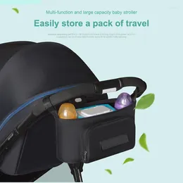 Storage Bags Baby Stroller Bag Organiser Soild Black Mama Carriage Buggy Pram Cart Basket Hook Backpack Accessories