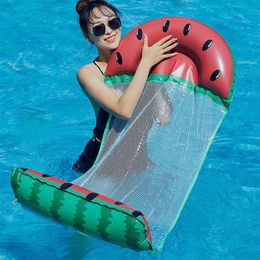 Foldable Fruits Floating Water Hammock Lounger Water Toys Inflatable Floating Bed Chair Summer Swimming Pool Water Hammock Bed 240508