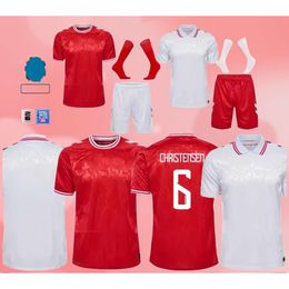 New 2024 2025 National Team Soccer Denmark Football Jersey Shirt Kids Kit Full Set 24 25FansHome Red Away White Men Uniform CHRISTENSEN JENSEN ERIKSEN