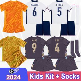 2024 ENGlaNDS Kids kit Soccer Jerseys RICE GORDON WATKINS BELLINGHAM GALLAGHER MADDISON FODEN Home Away Goalkeeper Child Football Shirts