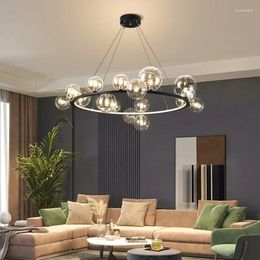 Chandeliers Nordic Transparent Glass Bubble Chandelier Living Room Lighting Fixtures Kitchen Dining Bedroom Hang Lamp G9 Bulb Good Packaging