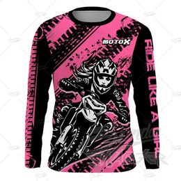 Men's T-shirts Women Pink and Black Motocross Mountain Enduro Bike Clothing Bicycle Moto Downhill T-shirt Cycling Jersey Mtb Shirts Mx 7fwe