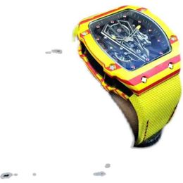 Richamill Armbandwatch Tourbillon Luxus Uhren Designer Chao Carbon Faser Herren Freizeit Personalisierte automatische mechanische Uhr ausgehöhlten Fashio