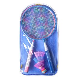 Kids Badminton Racket Children Badminton Racquet with 4 Shuttlecocks Carry Bag 240523