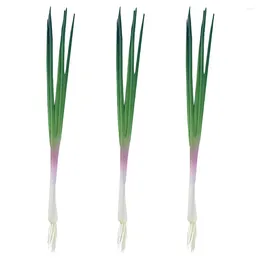 Decorative Flowers 3 Pcs Vegetables Simulated Onion Model Fake Decoration Scallions Models Decorate Artificial Green Onions Food Realistic