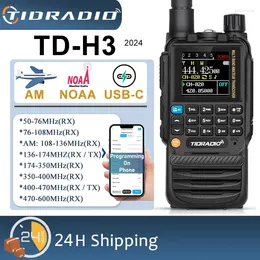 Walkie Talkie TIDRADIO TD-H3 Phone Multi-Band 5W Ham Radio APP Wireless Programming NOAA DTMF AM FM USB-C Charging Two Way