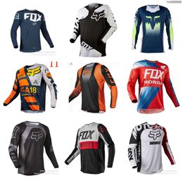 Men's T-shirts Outdoor T-shirts New Foxx Head Foxx Speed Descending Mountain Bike Cycling Suit Top Mens Long Sleeved Off Road Racing Suit Du0r