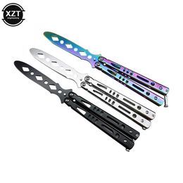 Camping Hunting Knives Portable Folding Butterfly Knife Stainless Steel Pocket Training Tool for CSGO Balisson Trainer Outdoor Game Q240522