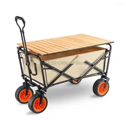 Tents And Shelters Outdoor Camping 8Inch Universal Wheel 252L Foldable Hand Pushing Trailer Pull Rod Rear Waggon Cart Picnic Trolley