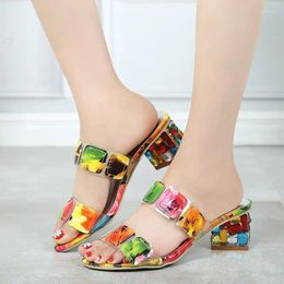 Casual Shoes Women Sandalias Fashion Platform Multicolor Peep Toe High Heel Sandals Ladies Classic Comfort Summer Sweet Slippers