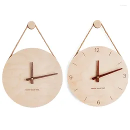 Wall Clocks Clock For Creative Home Living Room Decoration Wooden Cycle Ornament Elegant