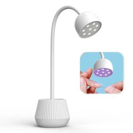 Mini Nail LED Lamp 24W Nail Dryer False Nail Manicure Polish Glue Fast Drying UV Light Nail Lamp 360° Bendable Table Lamp Design 240523