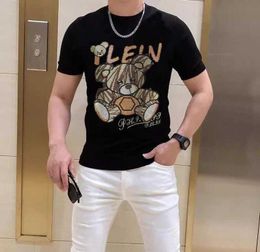 Men's T-Shirts 2024 Brand Mens Designer Rhinestone tshirt Mens Top brand luxurious Male drop shipping J240523