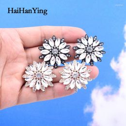 Stud Earrings Sunflower Crystal Rhinestone For Women Fashion Statement Jewellery Party Gift Trend