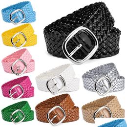 Other Fashion Accessories Women Braided Bright Colors Belts Ladies Waist Ornament No Holes All Matching 230523 Drop Delivery Dhunh