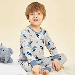 Pajamas Baby pajamas autumn long sleeved childrens clothing pajamas youth pajamas cotton pajama set 6 8 10 14 years old WX5.21