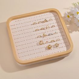 Natural Bamboo Jewellery Display Stackable Exquisite Cufflinks Ring Holder Portable Earrings Necklace Organiser Box organizator 240516