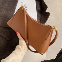 Shoulder Bags SWDF Luxury Simple Solid Colour Small PU Leather Handbags For Women 2024 Tote Female Lady Elegant Travel Purses