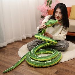 New Simulation Snake Plush Toy Python Doll Big Funny Animal Snakes Model Children and Boys Birthday gift 157.4inch 400cm DY10186