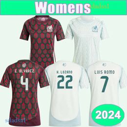 2024 Mexico Womens Soccer Jerseys ARAUJO G.OCHOA RODRIGUEZ L. ROMO E.SANCHEZ GIMENEZ S. CORDOVA MONTES J. VASQUEZ Home Red Away Greeb Football Shirts