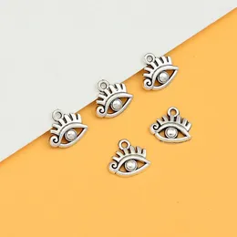 Charms 40pcs/Lots 12x11m Antique Mini Eyes Eyelash Pendants For DIY Bracelets Jewellery Making Supplies Wholesale Bulk Items