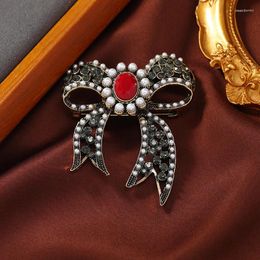 Brooches Morkopela Pearl Edging Bowknot Pin For Women Vintage Accessories Friend Lover Gifts Dresses Clothes Brooch Pins
