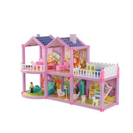 Doll House Accessories Mylb DIY Princess Doll House Villa Castle with furniture to simulate a dream girl toy house model building blocks for new children Q240522