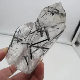 Decorative Figurines Arrival ! 160g Natural Clear Black Tourmaline Quartz Crystal Twins Wands Polished Reiki Healing 2024 Gift Fantastic