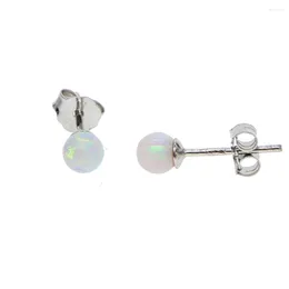 Stud Earrings Simple Single Stone Opal Ball Delicate 4mm Round Daughter Gift Yong Girl Minimalist Jewellery Earring