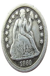 US Liberty Seated Dime 1860 PS Craft Silver Plated Copy Coins metal dies manufacturing factory 4560623