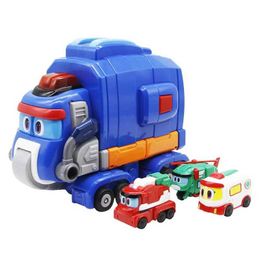 Transformation toys Robots Newest Gogo Dino Deformation Elephant Rescue Base with Sound and Light Transformation Elephant Rescue Car toys for Children Toy Y240523
