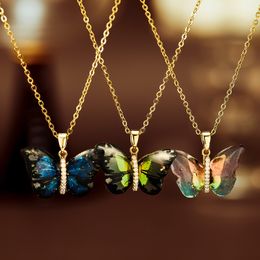 Women Necklace Designer Necklace Chains Stainless Steel Copper Butterfly Pendans Women Necklaces Fashion Jewellery Diamonds Pendant High Quality