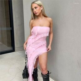 Women Summer Dress Swim Wear Holiday Outfits For 2024 Braided Slim Backless Wooden Ear Female Solid Spandex Beach And Tunics