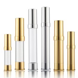 Empty 5ml 10ml 15ml 20ml 30ml spray perfume Bottles Plastic Vacuum Bottle for Cosmetics Packaging tube gold silver Colour LL