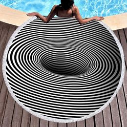 Towel Round Beach Surrealism Blanket Soft Comfortable Anti-Sand Absorbent Quick-drying Pool Picnic Mat