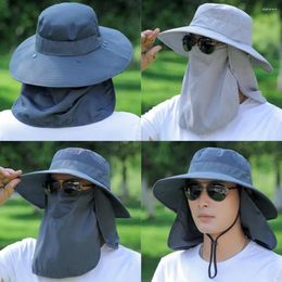 Bandanas Wide Brim Sun Hat Fishing Camping Protection Breathable Mesh Caps Summer Anti-UV Hiking Mountaineering I6D7