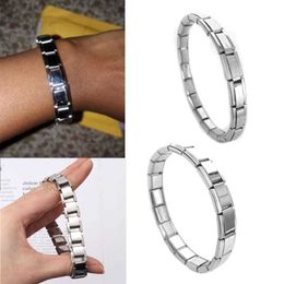 Bangle The charm of the new 5/9/12mm Italian starter starts with 18 female wrist punk stainless steel modular links Q240522