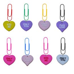 Pins Brooches Valentines Day Love Cartoon Paper Clips For Nurse Office Supply Sile Bookmarks Dispenser Bookmark Memo Clip Gifts Colorf Oth4G