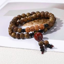 Link Bracelets Natural Sandalwood Wood Beaded Strand For Women Men Prayer Beads Rosary & Bangles Yoga Lucky Jewelry