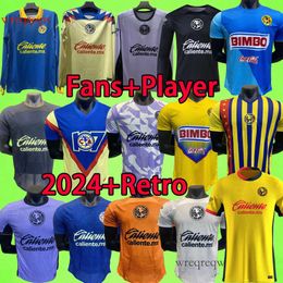 24 25 America home Soccer Jerseys long sleeve Liga MX Club 2024 2025 R.MARTINEZ D.VALDES G.OCHOA GIOVANI retro 2006 2013 2014 GK football shirt Player Version